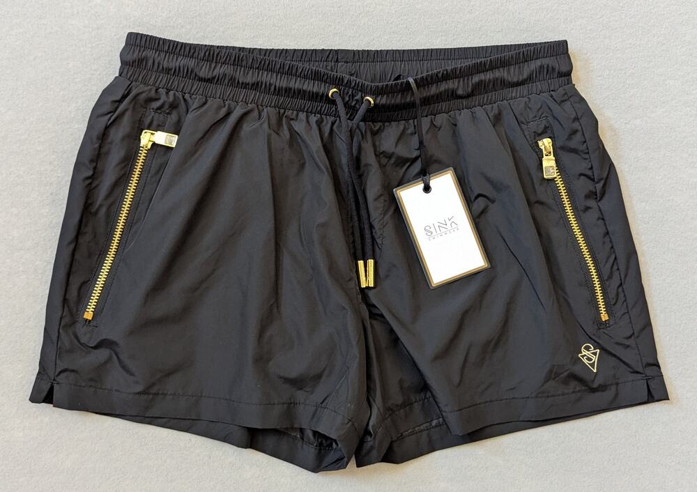 NWT Sink Swimwear Signature Black Swim Shorts - Size Small